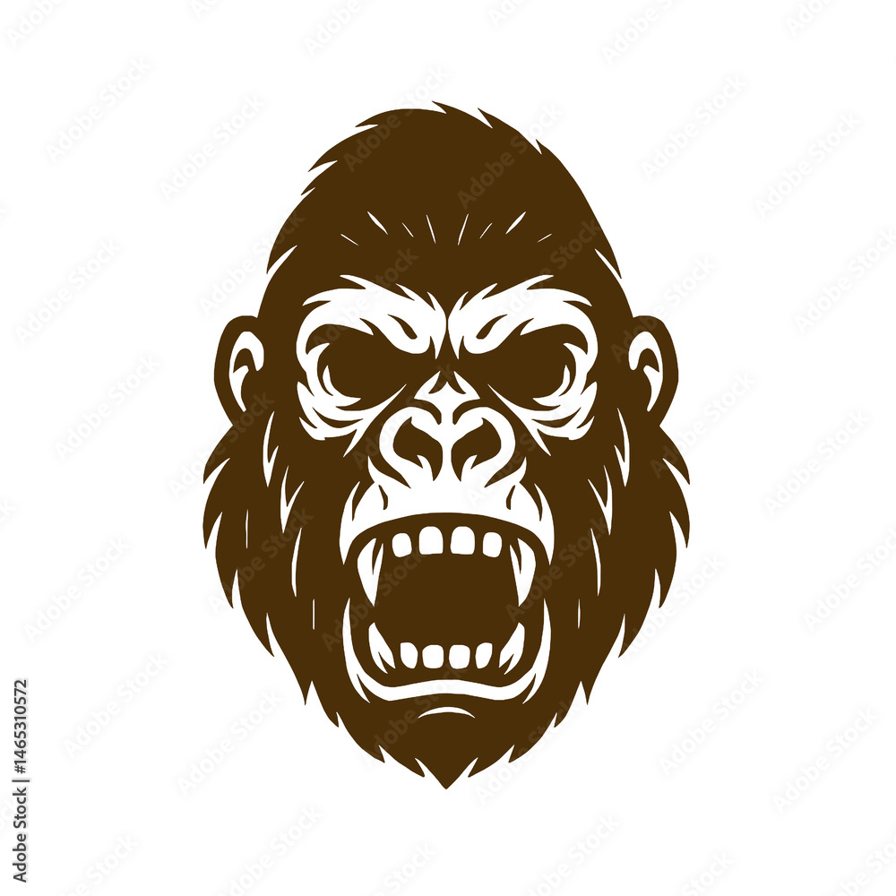 Angry Gorilla Head Vector Illustration Angry Gorilla Head Vector Illustration