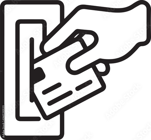 Hand Inserting Credit Card into Payment Terminal Icon