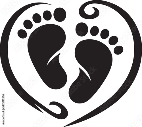 Baby Feet in Heart Shape Design for Announcement