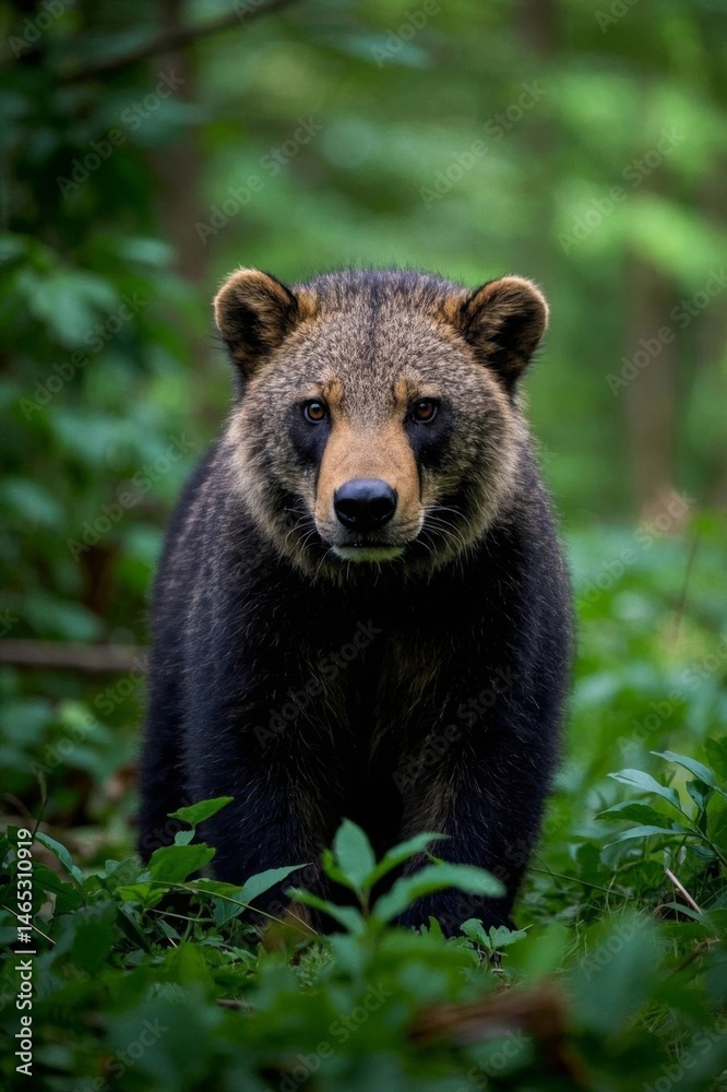 there is a brown bear that is standing in the grass there is a brown bear that is standing in the grass