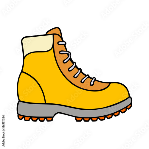 Illustration of hiking boot footwear hiking gear outdoor boot lace up boot adventure boot trip boot