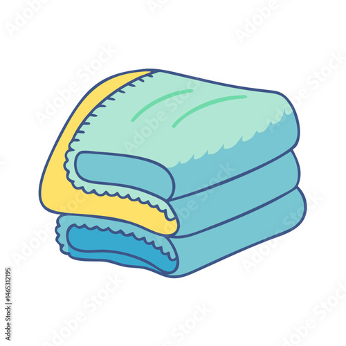Illustration of folded towels bath towels stacked towel set fresh towels soft towels clean towels