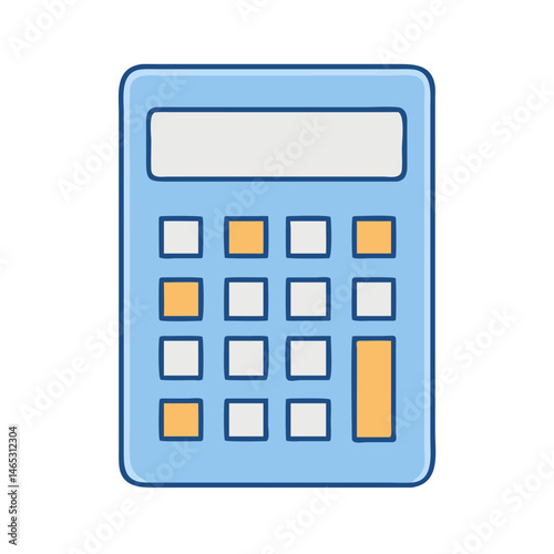 Blue calculator math finance accounting calculate mathematics calculation device tool business aid