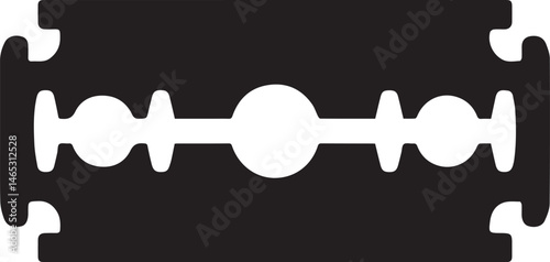 Razor Blade Shape in Black Vector | Clean Cutting Tool Illustration Without Silhouette Style