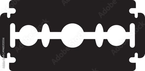 Razor Blade Shape in Black Vector | Clean Cutting Tool Illustration Without Silhouette Style