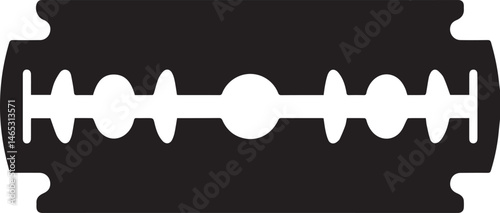 Razor Blade Shape in Black Vector | Clean Cutting Tool Illustration Without Silhouette Style