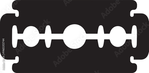 Razor Blade Shape in Black Vector | Clean Cutting Tool Illustration Without Silhouette Style