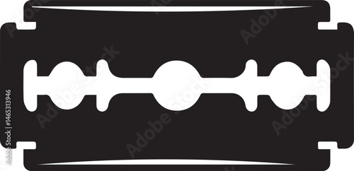 Razor Blade Shape in Black Vector | Clean Cutting Tool Illustration Without Silhouette Style