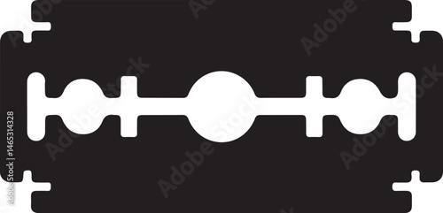 Razor Blade Shape in Black Vector | Clean Cutting Tool Illustration Without Silhouette Style