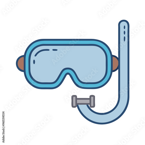 Illustration of snorkeling gear diving mask and snorkel for underwater adventure and beach fun