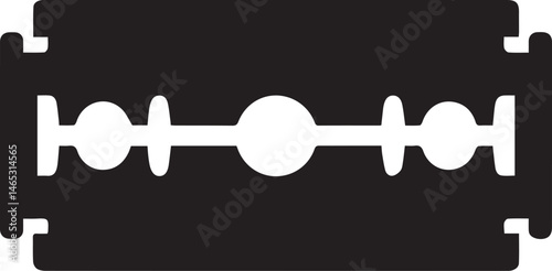 Razor Blade Shape in Black Vector | Clean Cutting Tool Illustration Without Silhouette Style