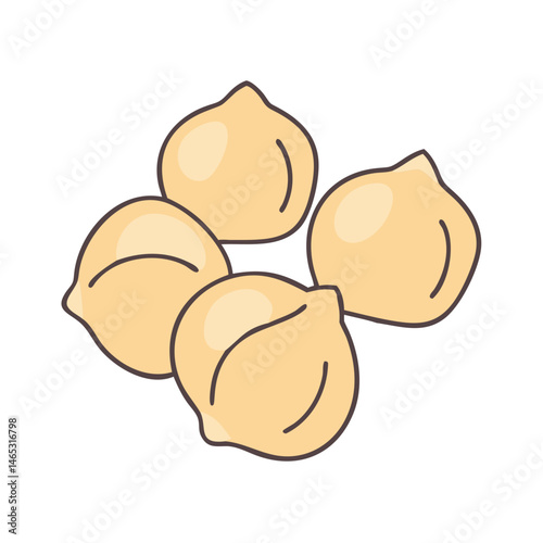Illustration of chickpeas healthy food legume plant based protein vegetarian ingredient diet food