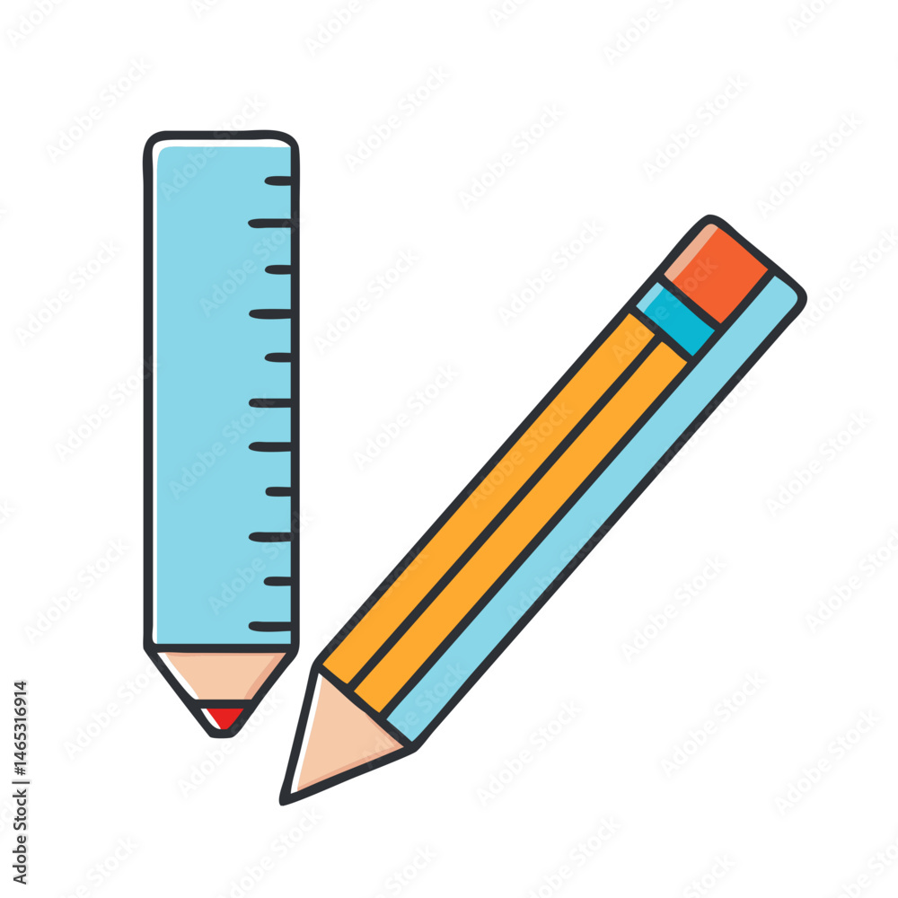 Illustration of pencil ruler drawing design education stationery school supplies art tool set measurement Illustration of pencil ruler drawing design education stationery school supplies art tool set measurement