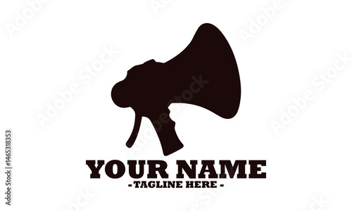 Stylized megaphone illustration vector icon and megaphone icon isolated on white background logo design