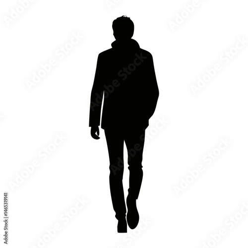 Obraz na płótnie Silhouette of a Person Walking in Darkness w salonie