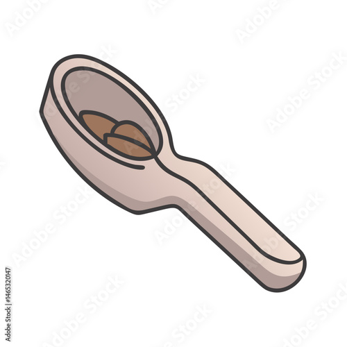 Illustration of wooden spoon, spoon with seeds, spoon drawing, spoon vector, spoon art, spoon design