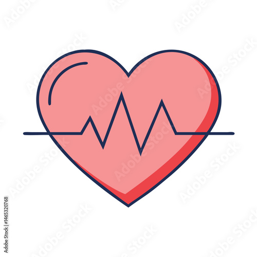 Heart health cardiology medical heartbeat pulse rhythm healthcare wellness lifeline vital sign diagram
