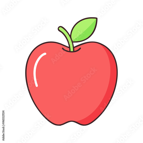 Red apple fruit illustration vector graphic design healthy food diet nutrition sweet fresh ripe 90