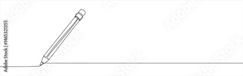 Pencil continuous one line drawing. Edit symbol.