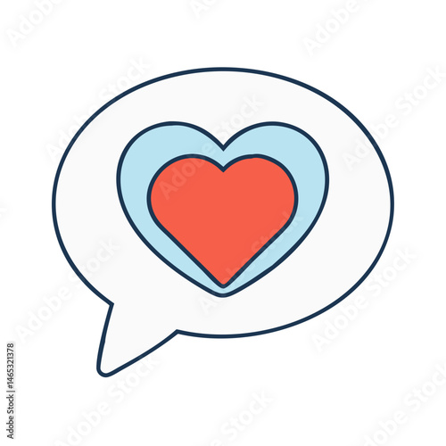 Heart love message bubble speech valentine romance romantic conversation communication dialog chat 90