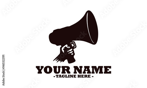 Stylized megaphone illustration vector icon and megaphone icon isolated on white background logo design