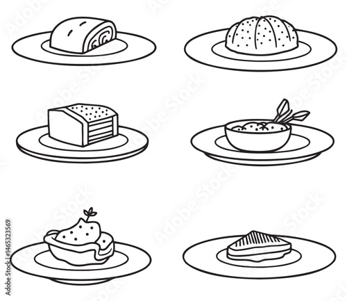 Desserts and pastries illustrations