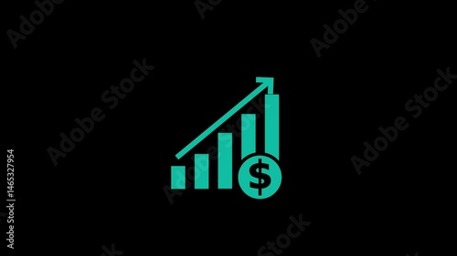 business graph arrow icon animated video