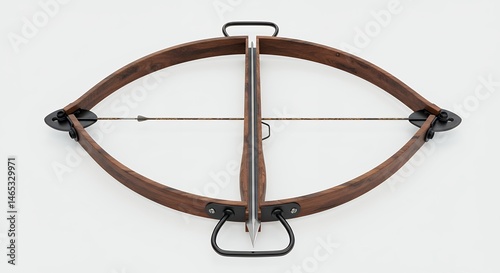 Wooden crossbow top view image
