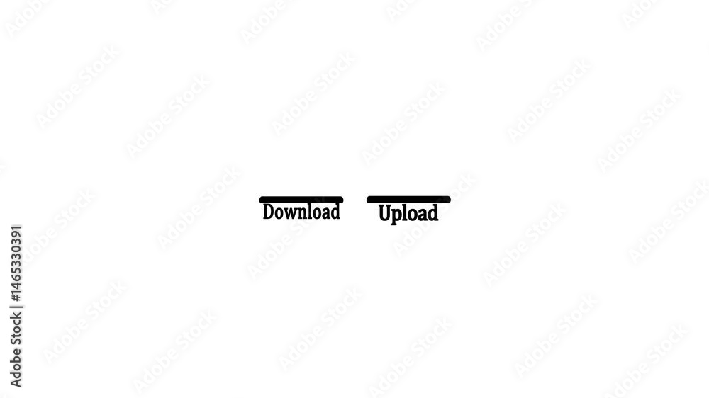 Simple Upload and Download button icon moving arrow motion with white background.
