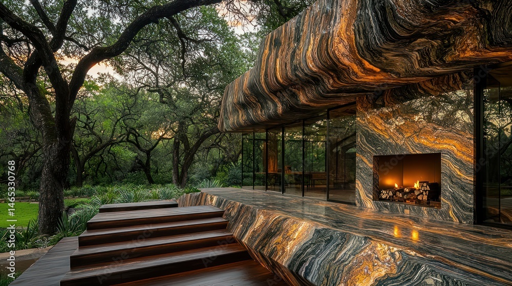 Fototapeta premium Exotic house blends into nature