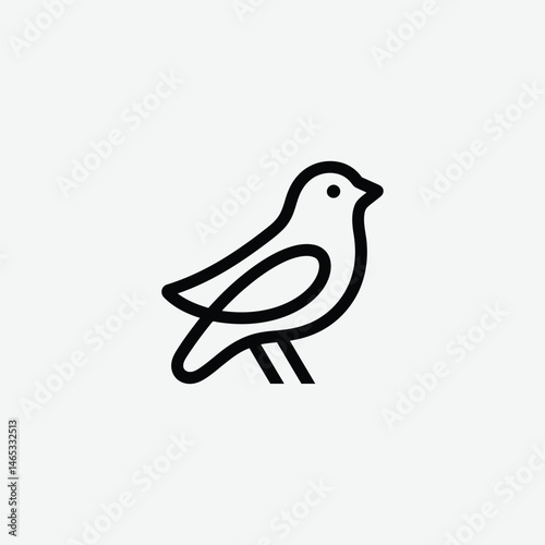 Discover the Bird advertising agency logo: a minimalist and refined bird symbol in black on white background. Perfect for creative branding.