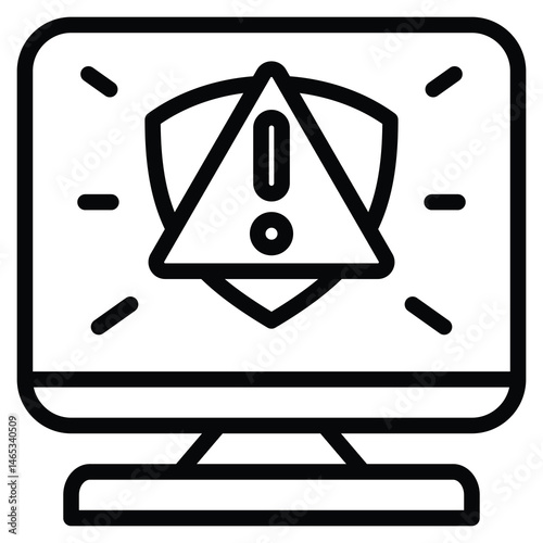 Cybersecurity Risk icon line vector illustration