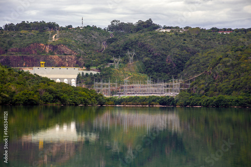 Rifaina, SP, Brazil, March 31, 2015. Jaguara Hydroelectric Plant e operada pela Engie Brasil Energia, located in Rio Grande, where the states of Sao Paulo and Minas Gerais border.