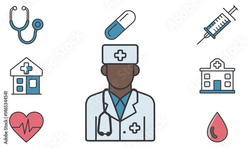healthcare vector set on white background