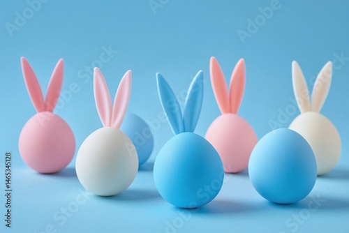 Pastel colored easter bunny decorations