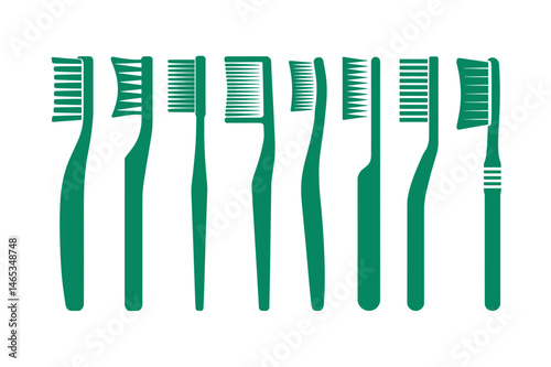 Green toothbrush dental hygiene oral care collection