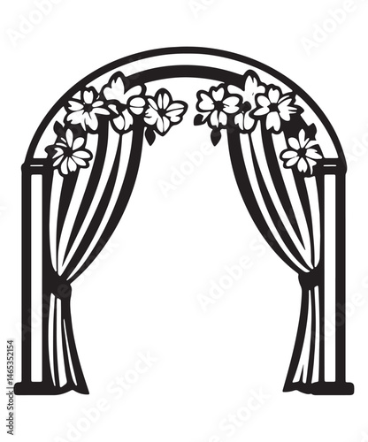 Wedding arch vector, Silhouette wedding arch icon.