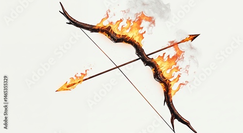 Burning bow and arrow image design