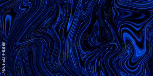 Abstract texture of liquid blue and black are light pattern. Trendy marble liquid paint on water background. Glossy liquid acrylic paint texture. aquarelle colors mixing effect abstract backdrop.