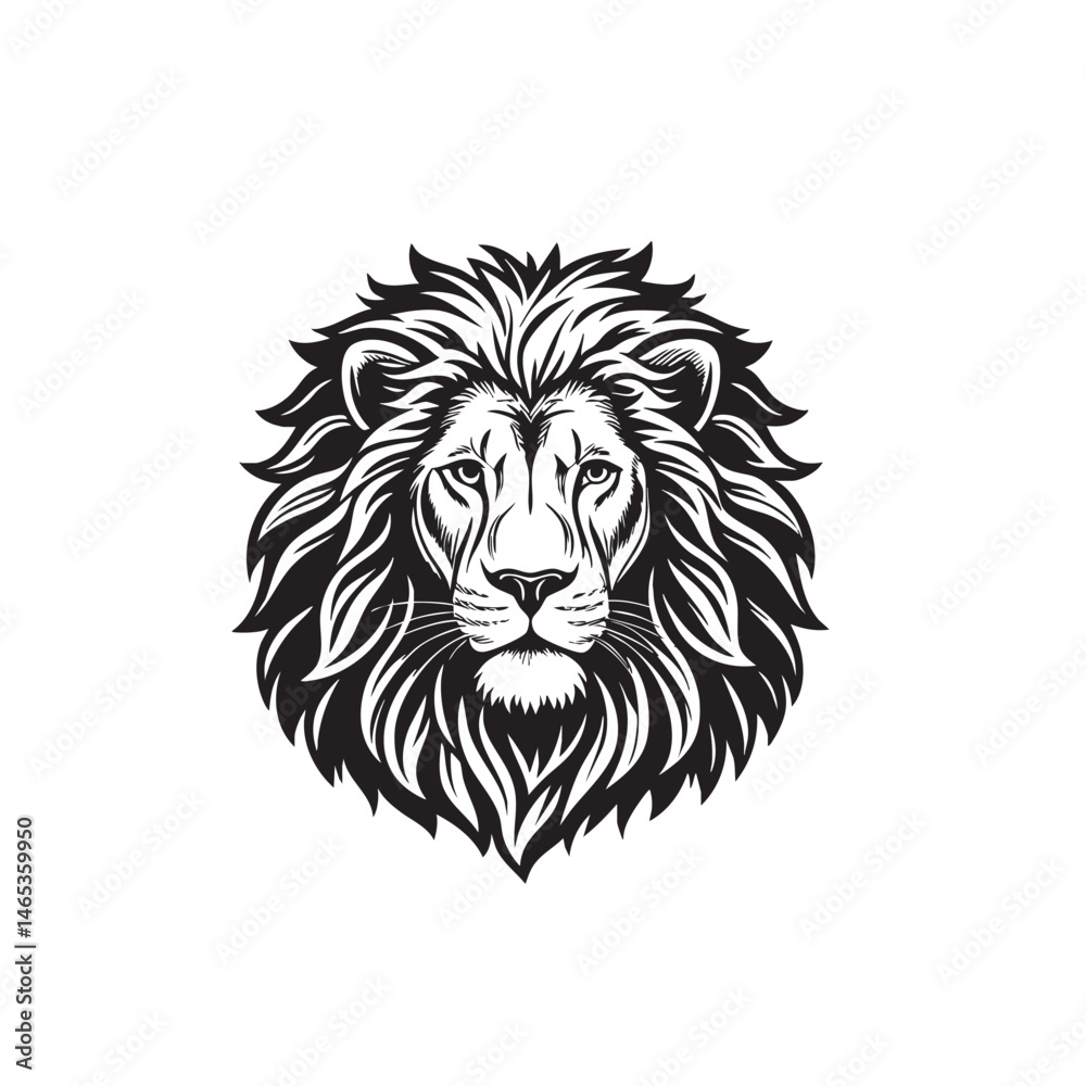 Lion Head Curves Vector art silhouette Lion Head Curves Vector art silhouette
