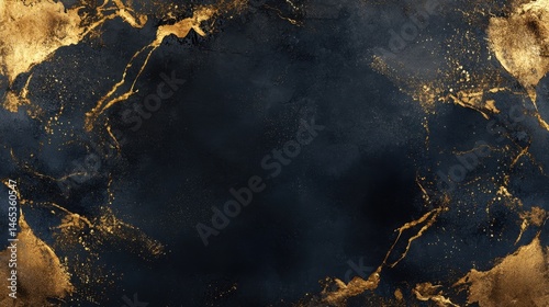 Obraz na płótnie Dark background with golden marble veins and abstract pattern creating luxurious texture w salonie