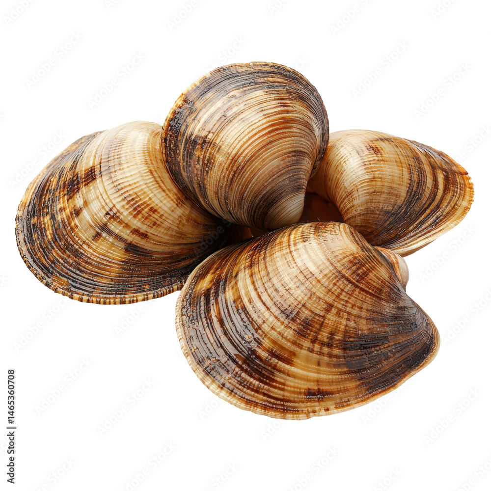 Harvesting clams in coastal waters nature views isolated on transparent background Harvesting clams in coastal waters nature views isolated on transparent background