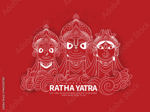 Creative Abstract illustration of Ratha Yatra celebration of Lord Jagannath