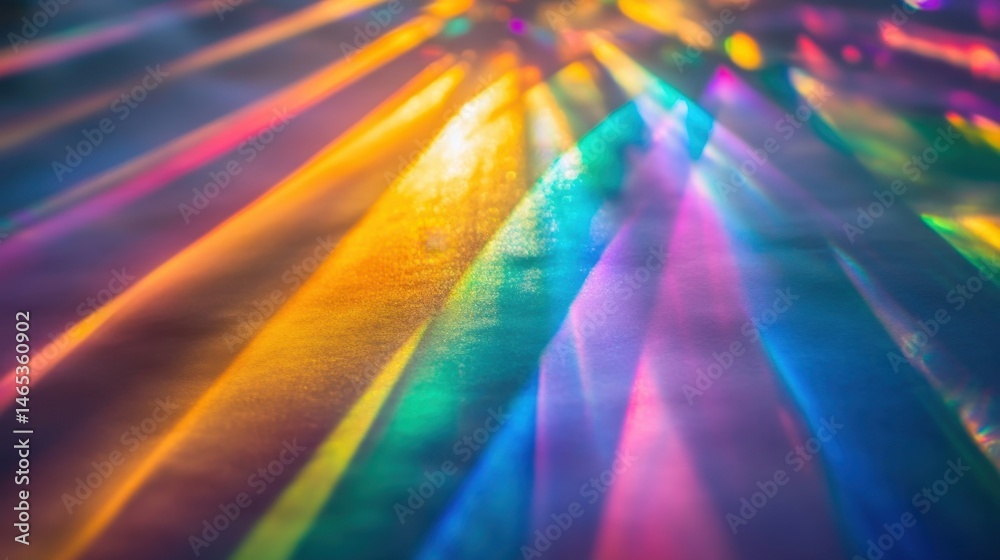 Colorful rainbow light rays creating an abstract background