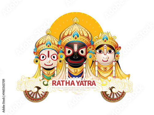 Creative Abstract illustration of Ratha Yatra celebration of Lord Jagannath
