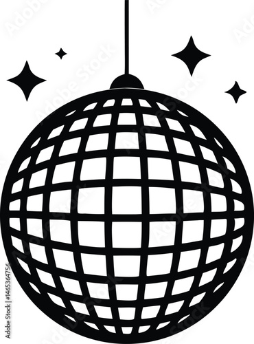disco ball silhouette vector illustration