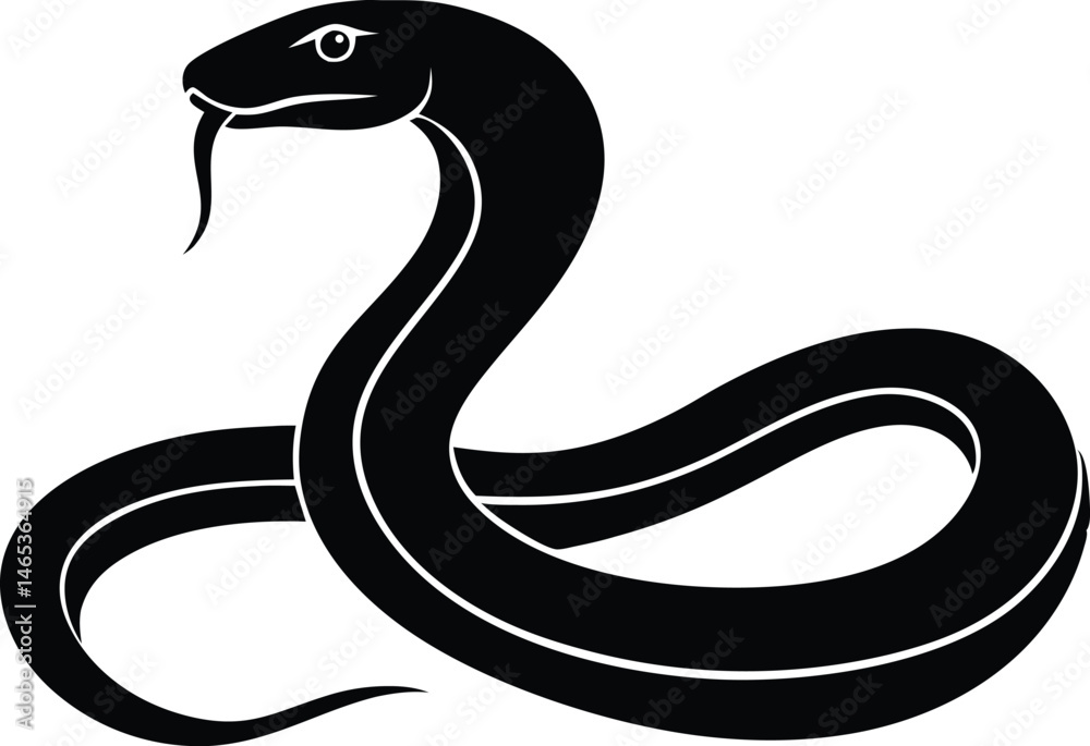 Naklejka premium snake silhouette vector icon