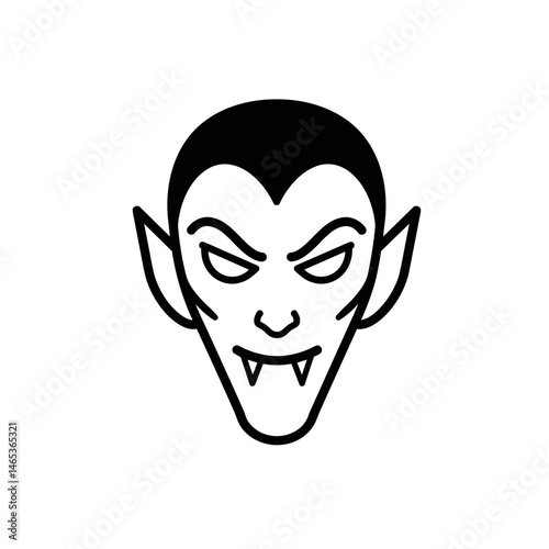 Halloween vampire icon illustration on a plain background  