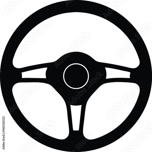 steering wheel or driving wheel silhouette vector illustration