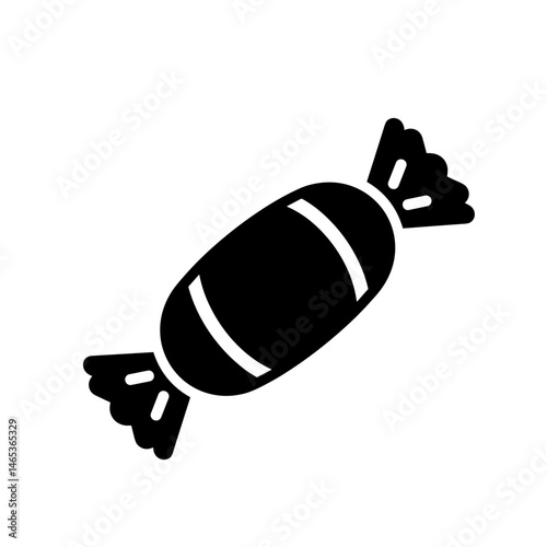 Halloween candy icon in black silhouette style  